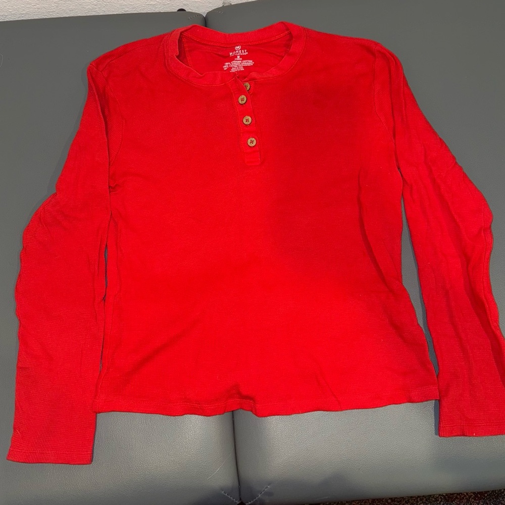 The Honest Company Bright Red Long Sleeve Top